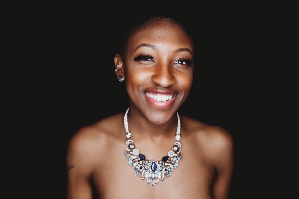 Headshot of woman with necklace; boson boudoir by Lindsay Hite