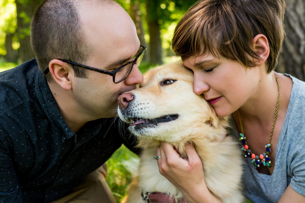 Lindsay with husband and dog