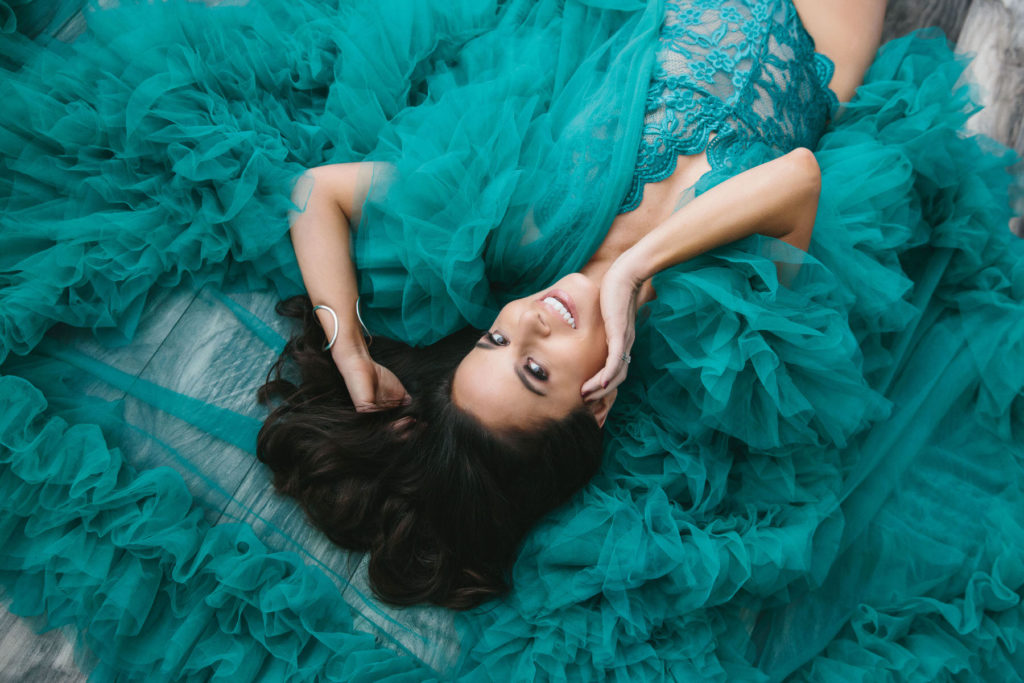 Woman in teal Hollywood Robe, Bonus Scene by Lindsay Hite