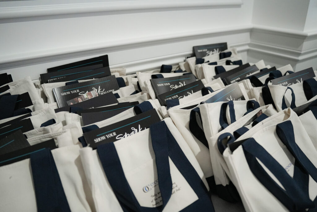 Swag bags with the Show your Spark Magazine and goodies from O'Conner Law. Photography by Nicole Chan.