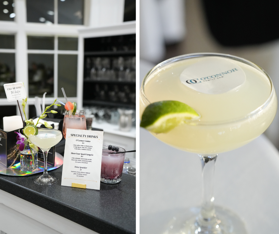 Specialty drinks by O'Connor Law at Granite Links for the Show Your Spark Gala. Photography by Nicole Chan.