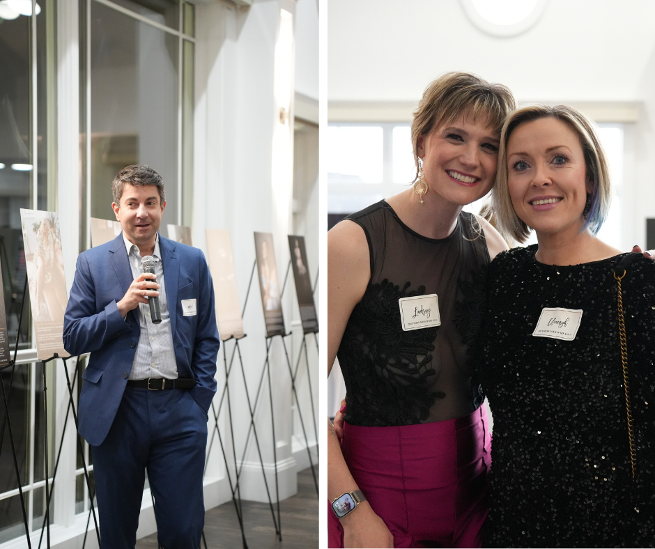 Side by side image of our speakers. On the left, Mick Hirsch, Executive Director of DOVE and on the right, Lindsay and Clionagh. Photography by Nicole Chan.