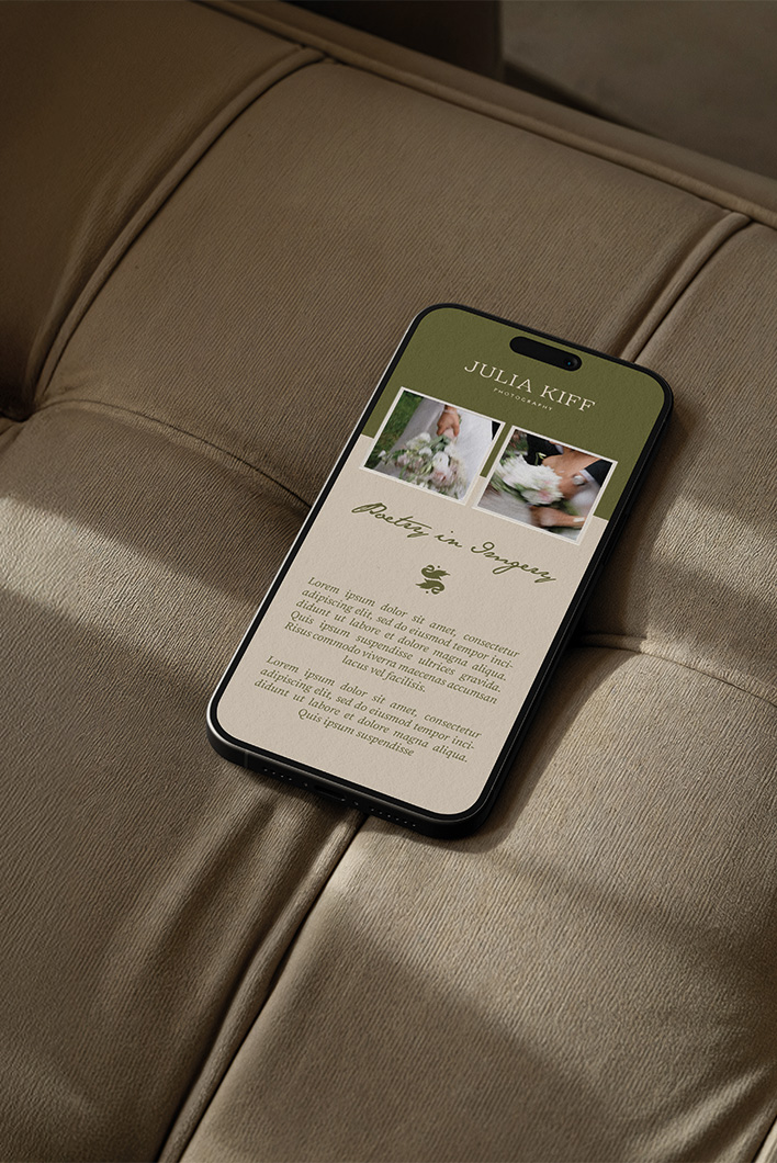 Interface mobile du site web de Julia Kiff
