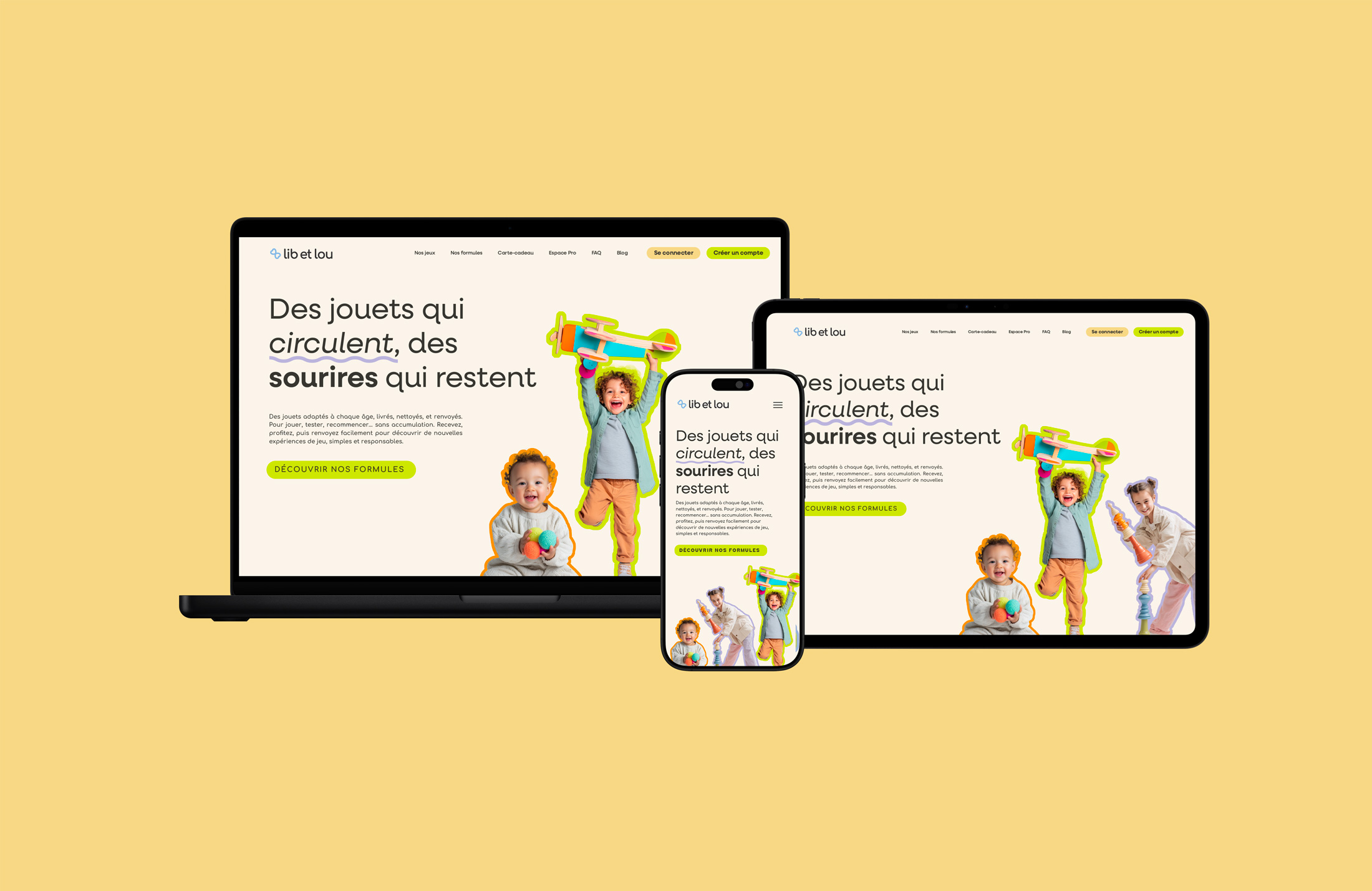 Design de réseaux sociaux colorés et fun, 5 pages mobiles différentes