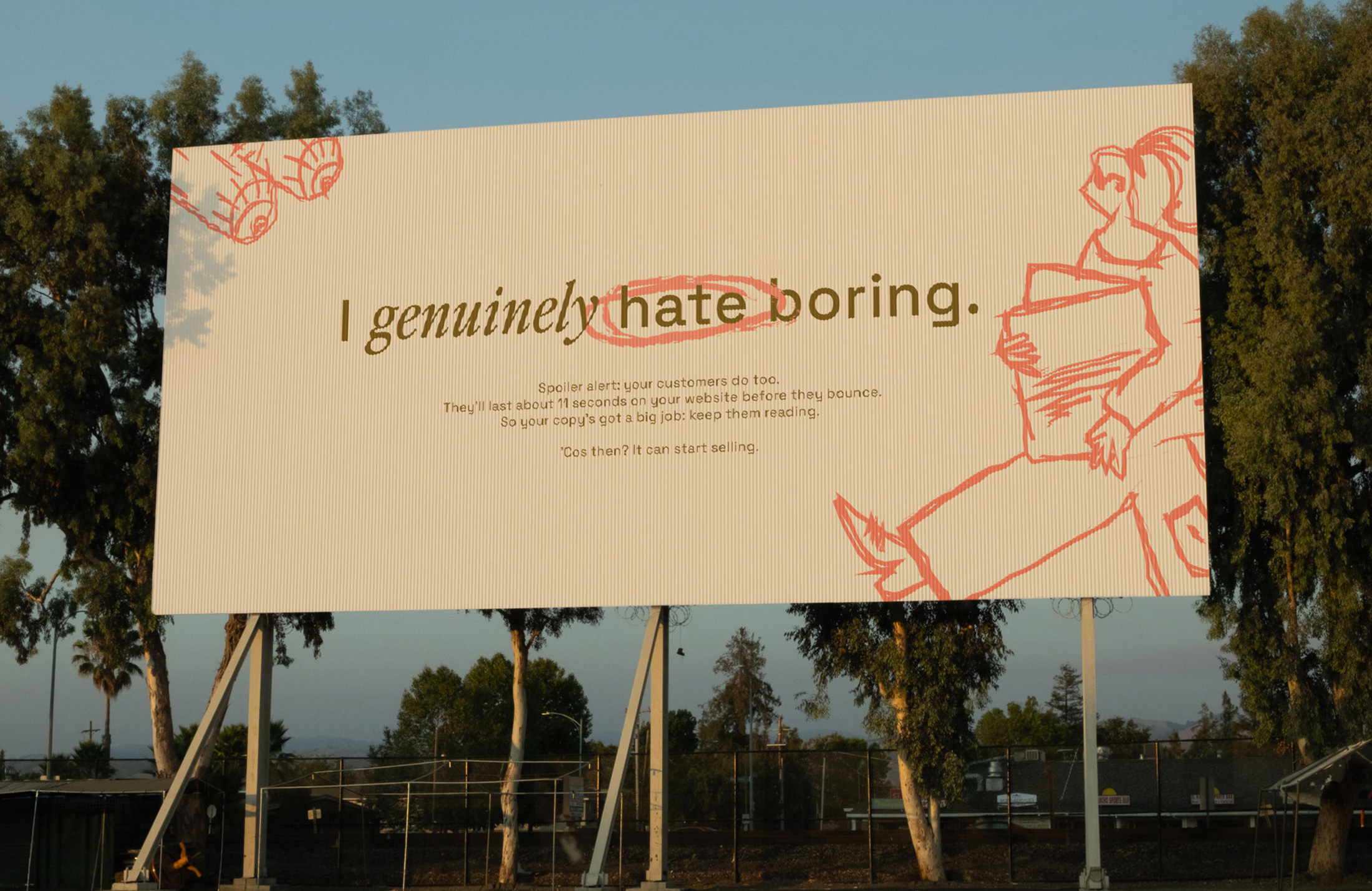 Design de billboard, avec le slogan de Dirty Copy