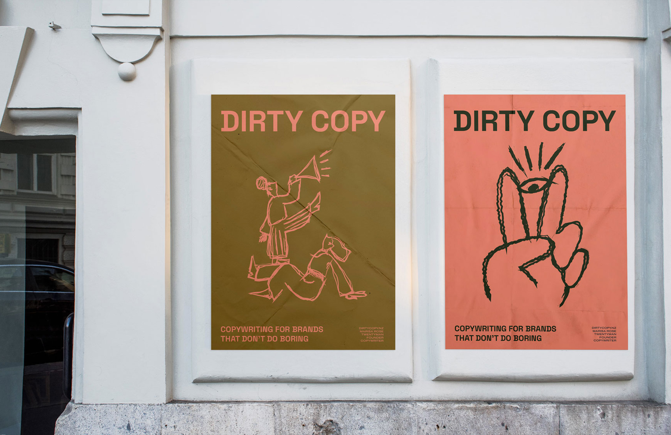 Design de billboard, avec le slogan de Dirty Copy