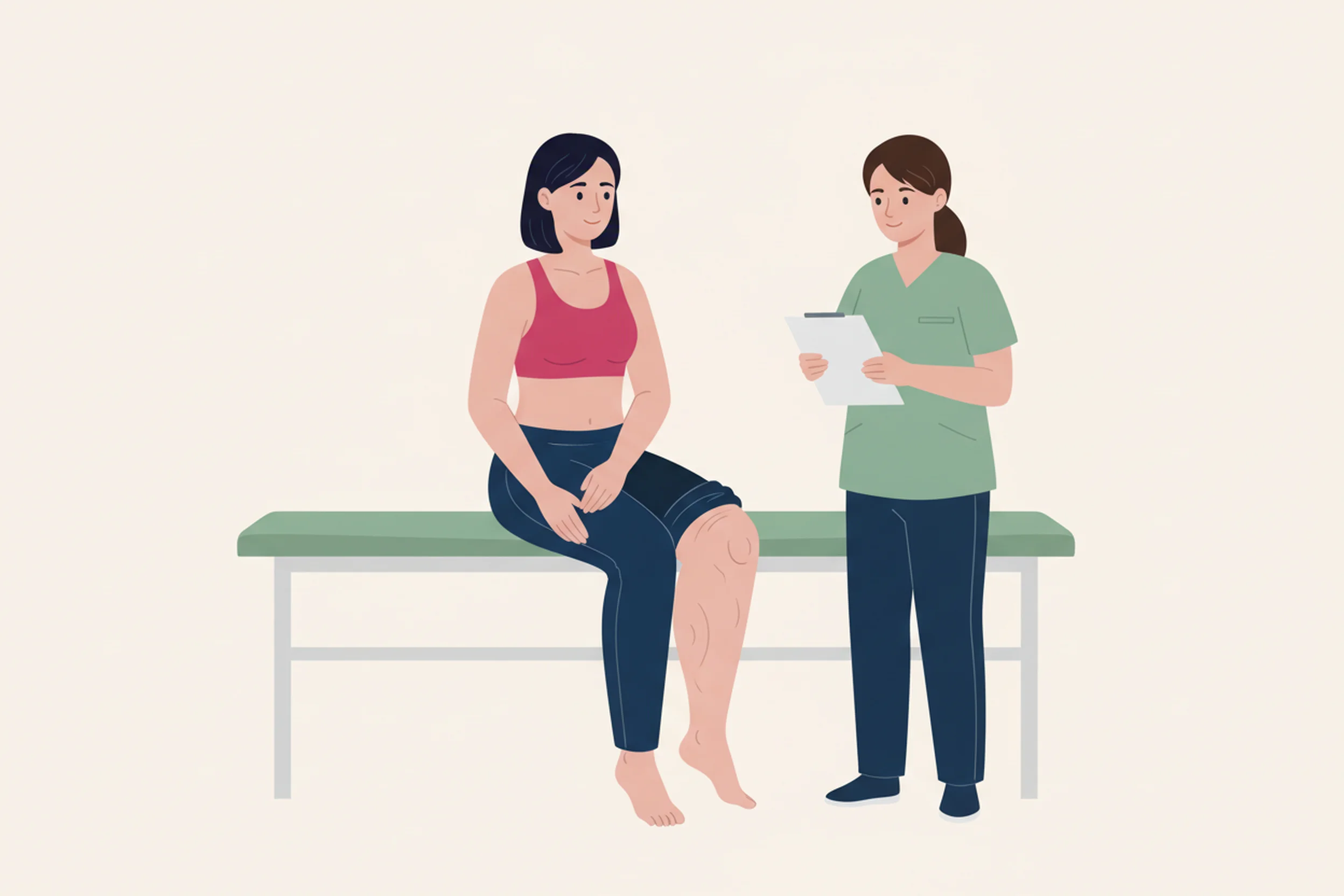 Illustration zum Thema Lipödem sicher erkennen: Dein Selbsttest-Leitfaden ohne Diagnose - LipoCheck Lipödem Magazin