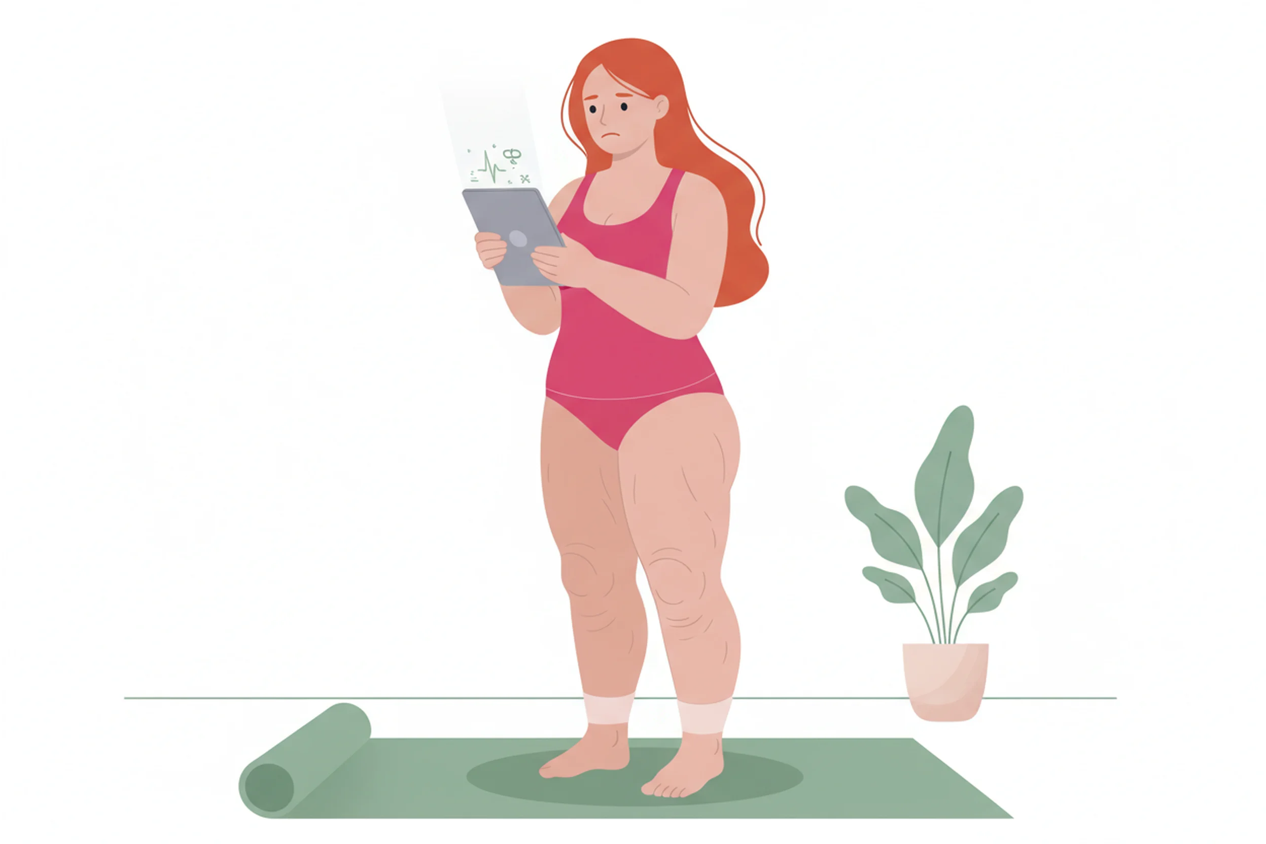 Illustration zum Thema Lipödem Schmerzen: Wie stark ist normal? Selbsttest & Ursachen - LipoCheck Lipödem Magazin
