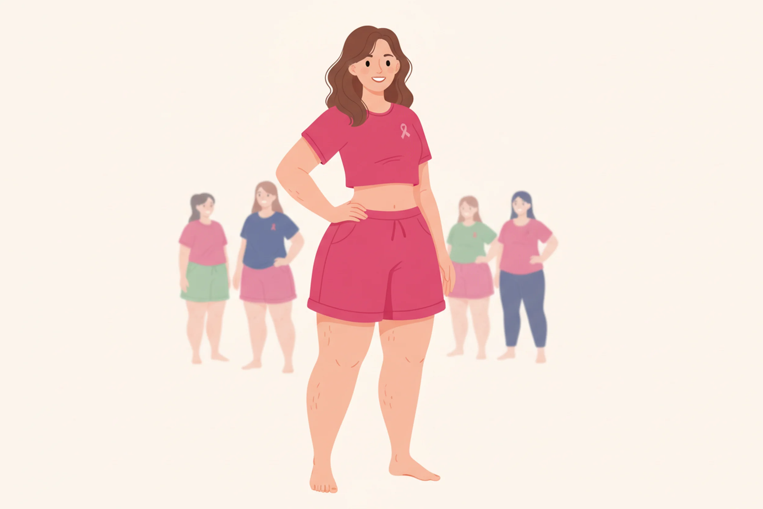 Illustration zum Thema Lipödem Schmerztest: Wie du deine Beschwerden richtig einordnest - LipoCheck Lipödem Magazin