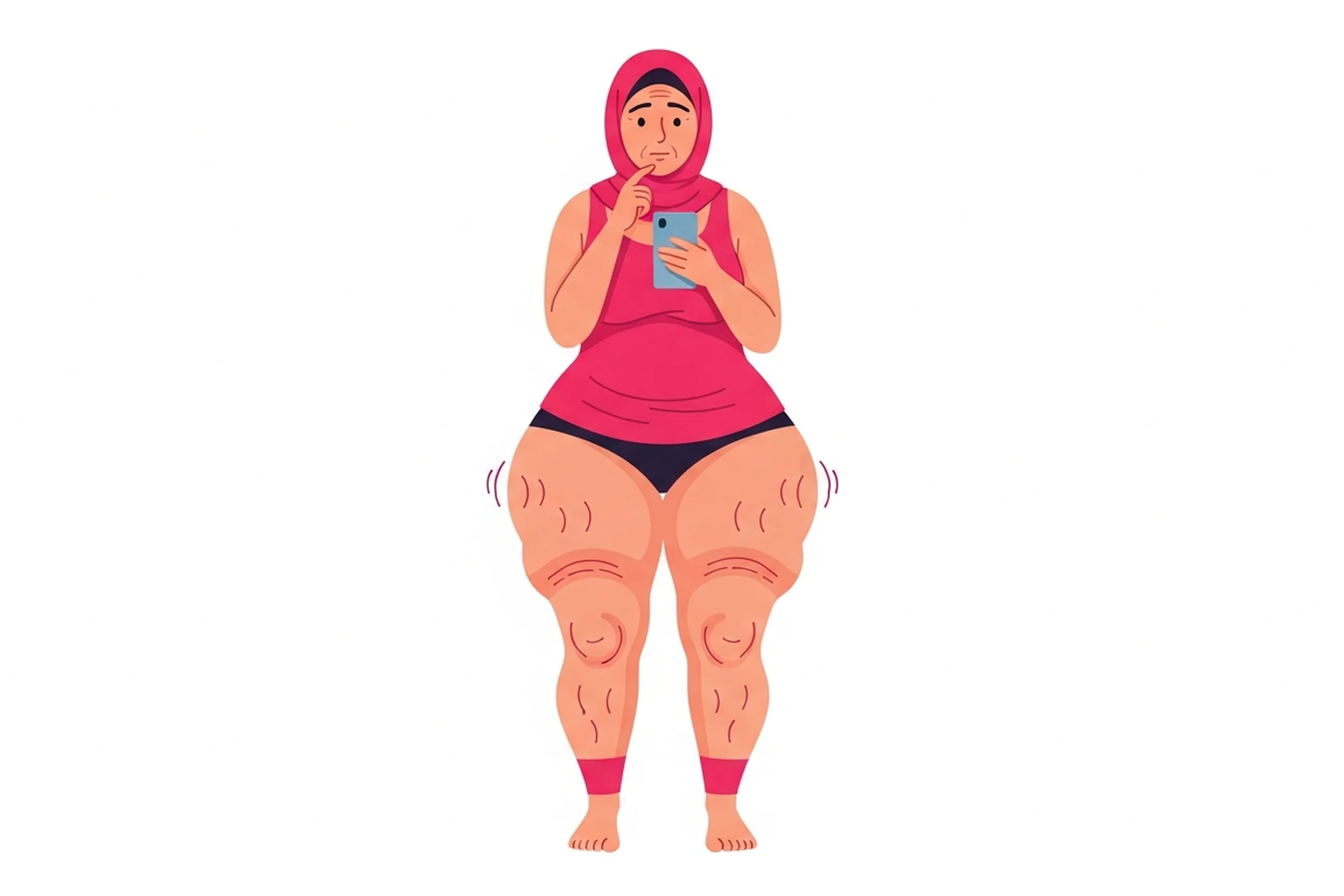 Illustration zum Thema Druckschmerztest bei Lipödem: Anleitung für zuhause - LipoCheck Lipödem Magazin