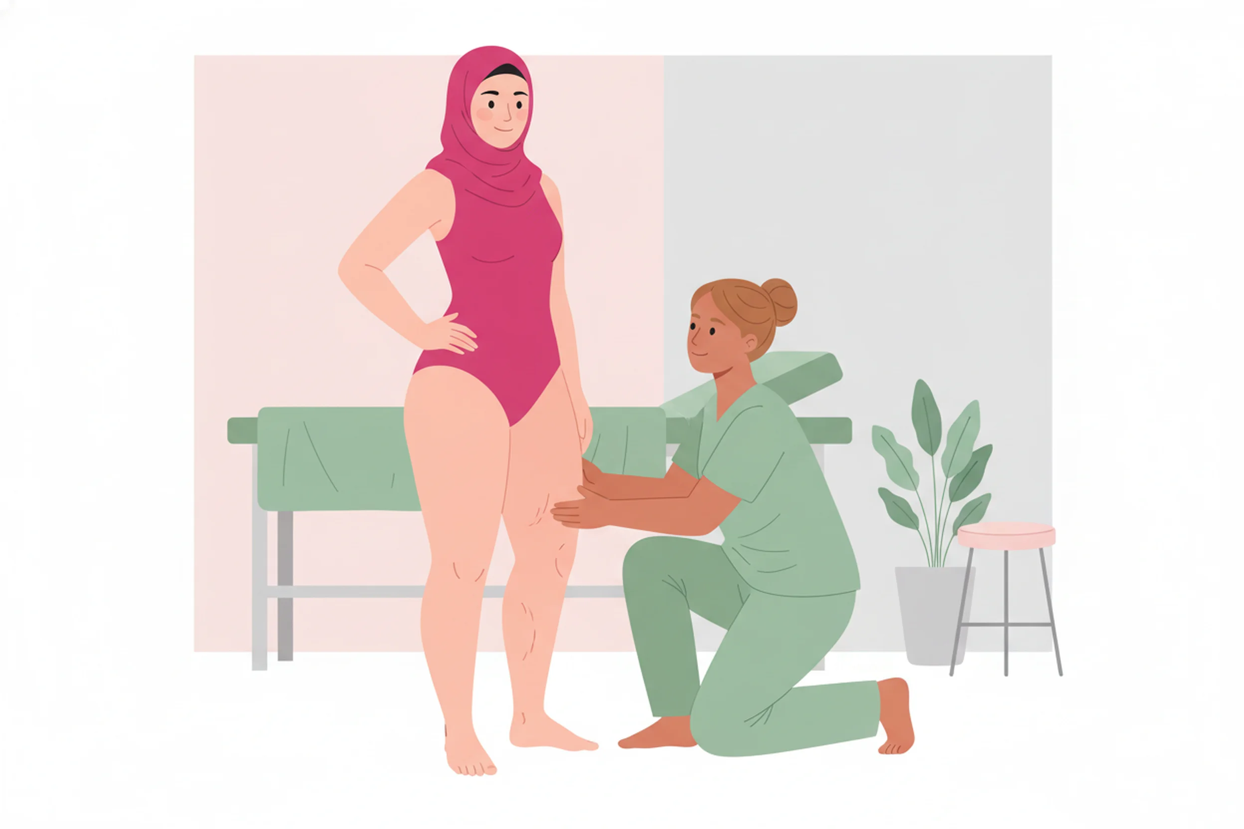 Illustration zum Thema Lipödem Diagnose per Online-Fragebogen: Schnell zur ersten Einschätzung - LipoCheck Lipödem Magazin