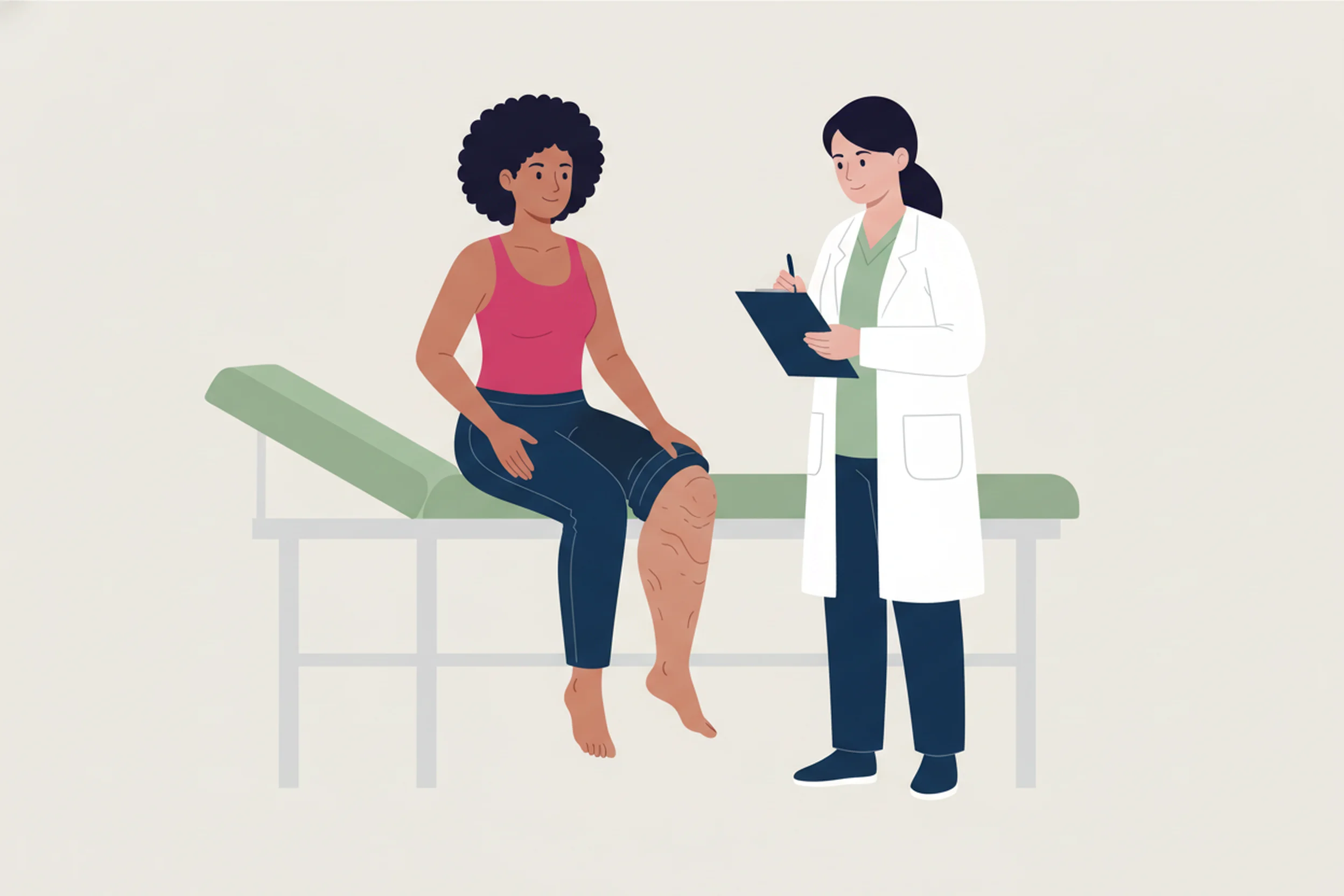 Illustration zum Thema Lipödem erkennen bei schlanken Frauen: Symptome, Diagnose, Therapie - LipoCheck Lipödem Magazin
