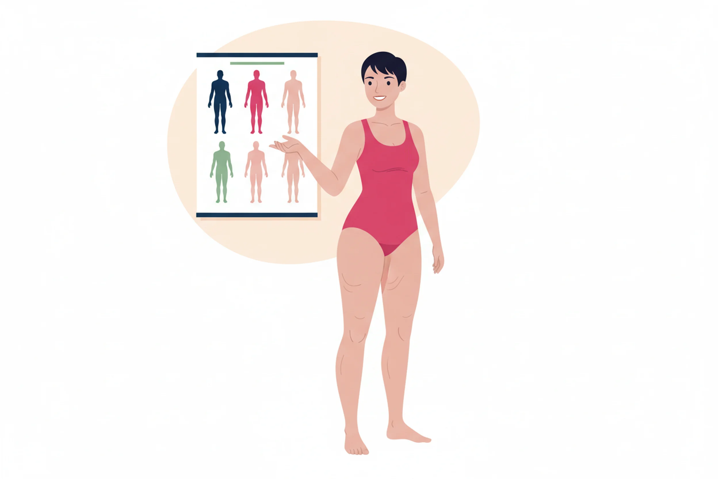 Illustration zum Thema Lipödem bei schlanken Frauen erkennen: Symptome, Diagnose, Therapie - LipoCheck Lipödem Magazin