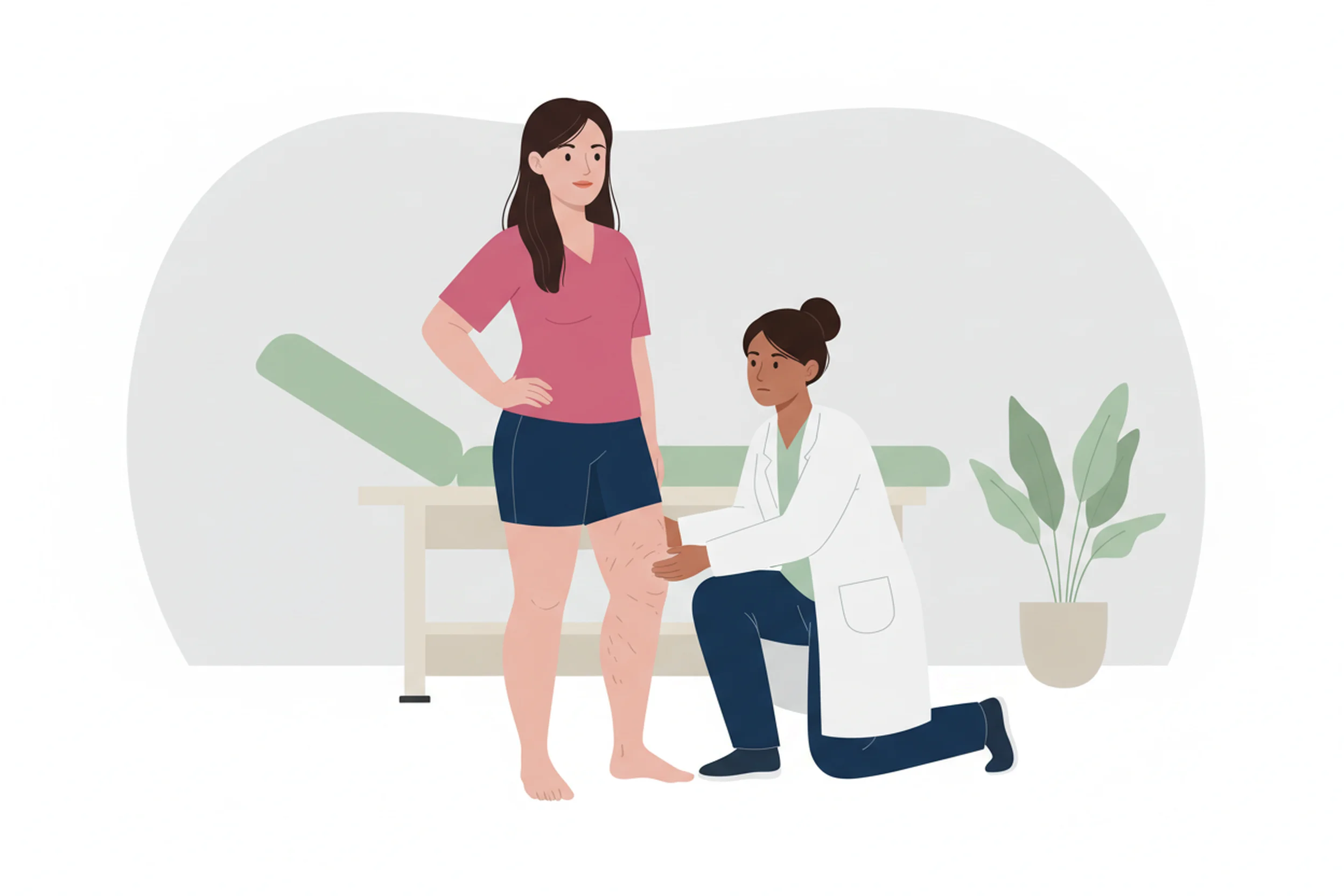 Illustration zum Thema Lipödem erkennen trotz normalem BMI: Anzeichen, Diagnose, Therapie - LipoCheck Lipödem Magazin