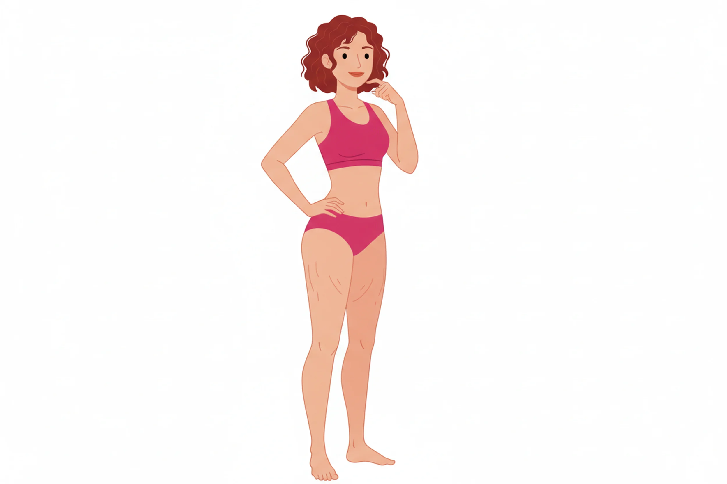 Illustration zum Thema Lipödem erkennen: Frühsymptome und erste Anzeichen im Alltag - LipoCheck Lipödem Magazin