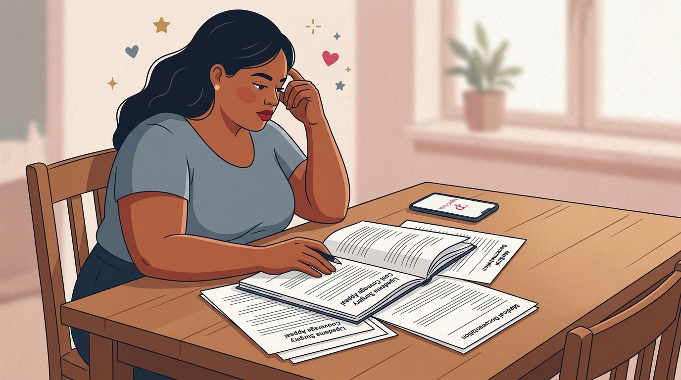 Illustration zum Thema Lipödem-OP-Ablehnung: So legst du erfolgreich Widerspruch ein - LipoCheck Lipödem Magazin