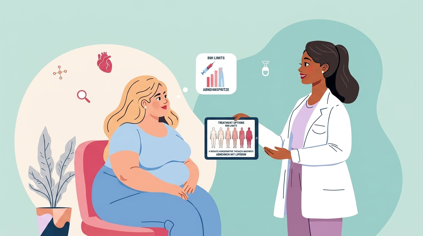 Illustration zum Thema GLP-1 vor Liposuktion bei Lipödem: Mounjaro, Wegovy und Ozempic im Vergleich 202 - LipoCheck Lipödem Magazin