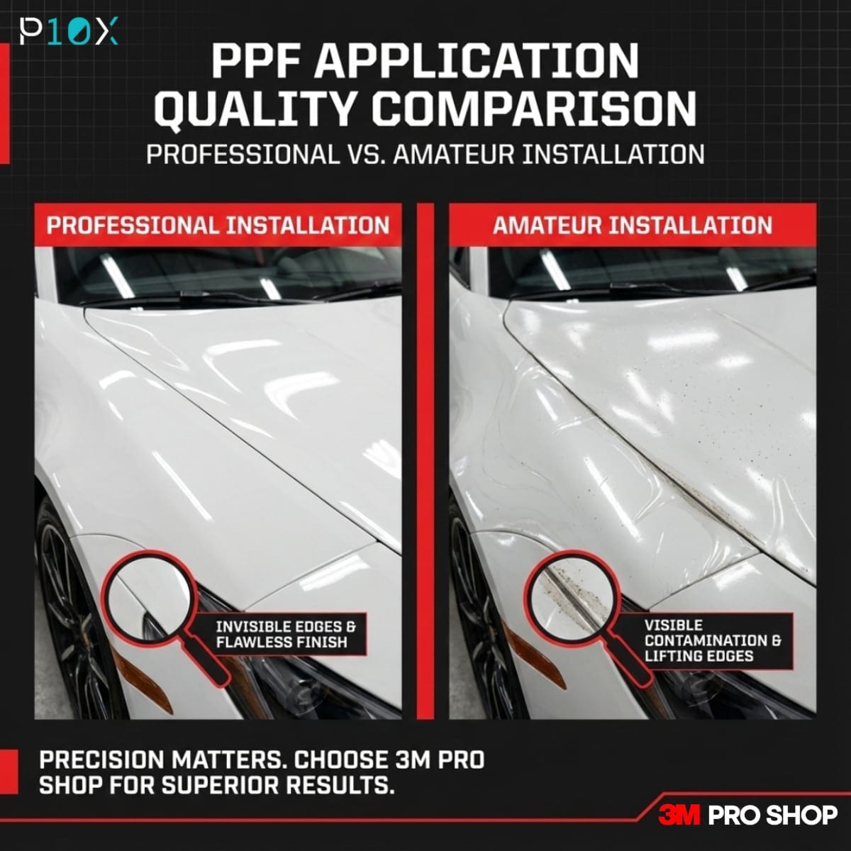 Car PPF installation Malaysia quality comparison showing certified versus uncertified installer results