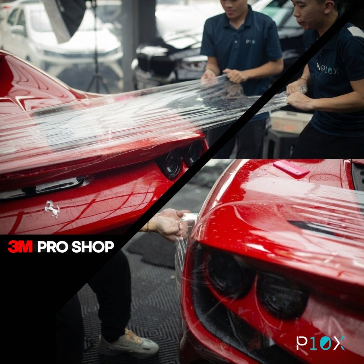 Experienced installers installing PPF with Complex Curve Management