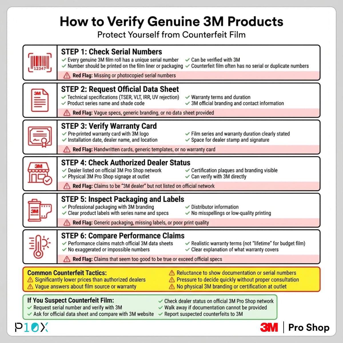 How to verify genuine 3M products in Malaysia showing 6-step checklist to identify authentic automotive film and avoid counterfeits
