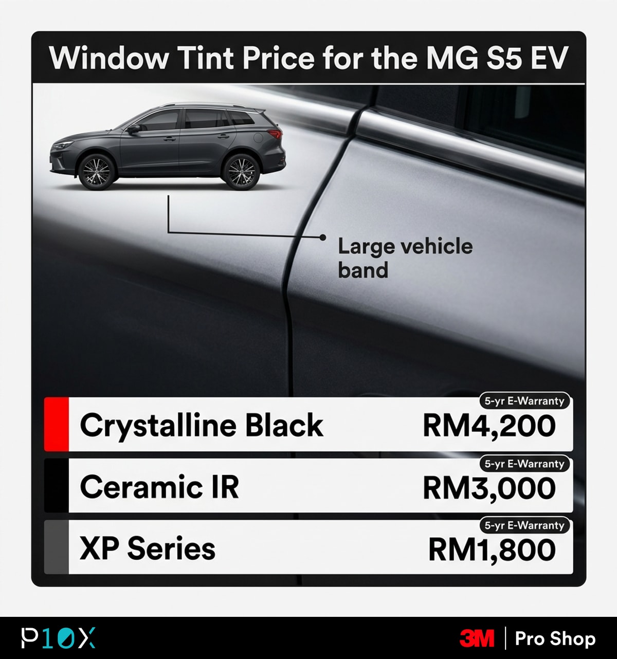 Create a 1200x1200px square pricing visual in the 3M Pro Shop dark-mode style on