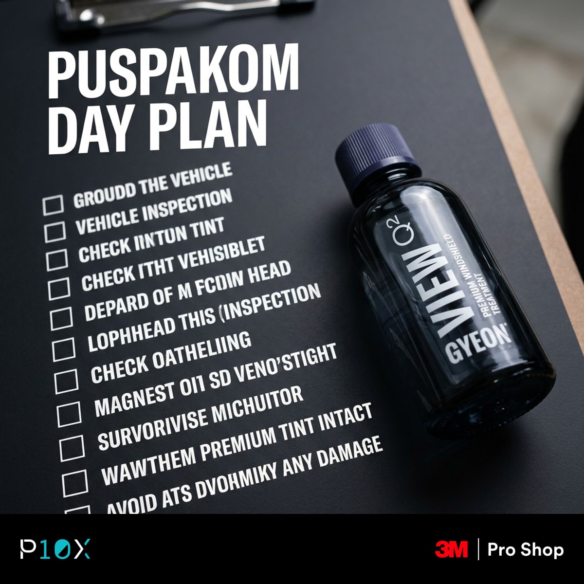 Puspakom day plan checklist showing how to pass inspection without destroying premium tint