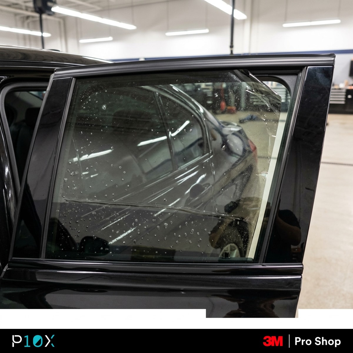 Car still hot after tint due to installation issues showing edge gaps, air bubbles, peeling film, and dust contamination