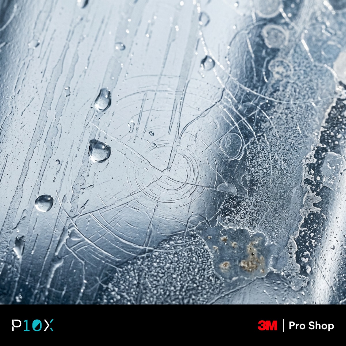 Water etching on PPF forming through a rain, sun, and mineral bake-on cycle