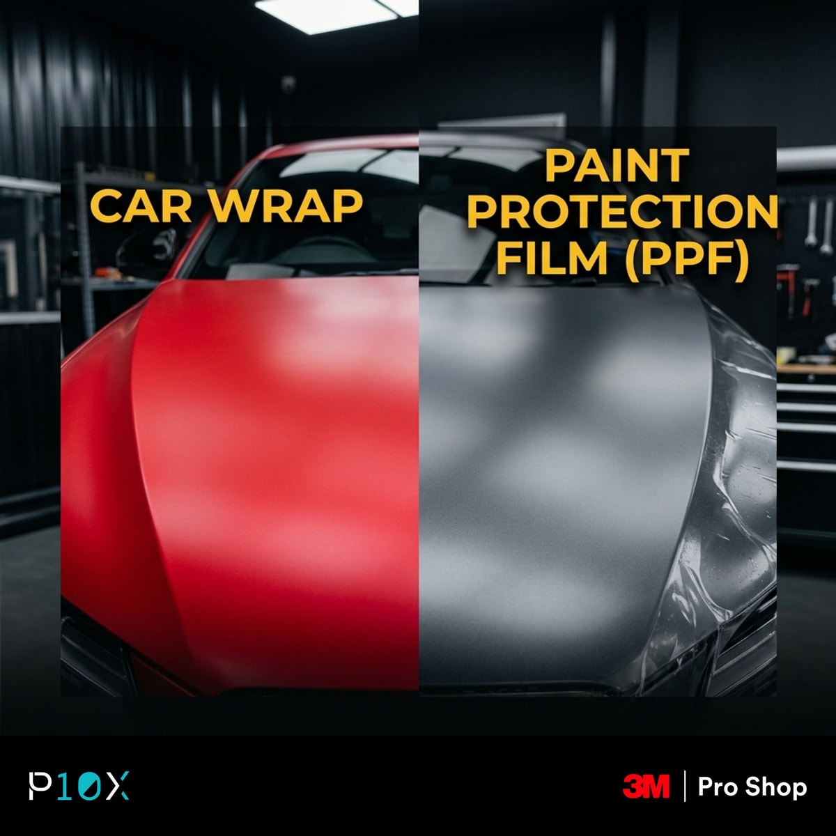 Car wrap vs PPF at-a-glance comparison of purpose, cost, and protection