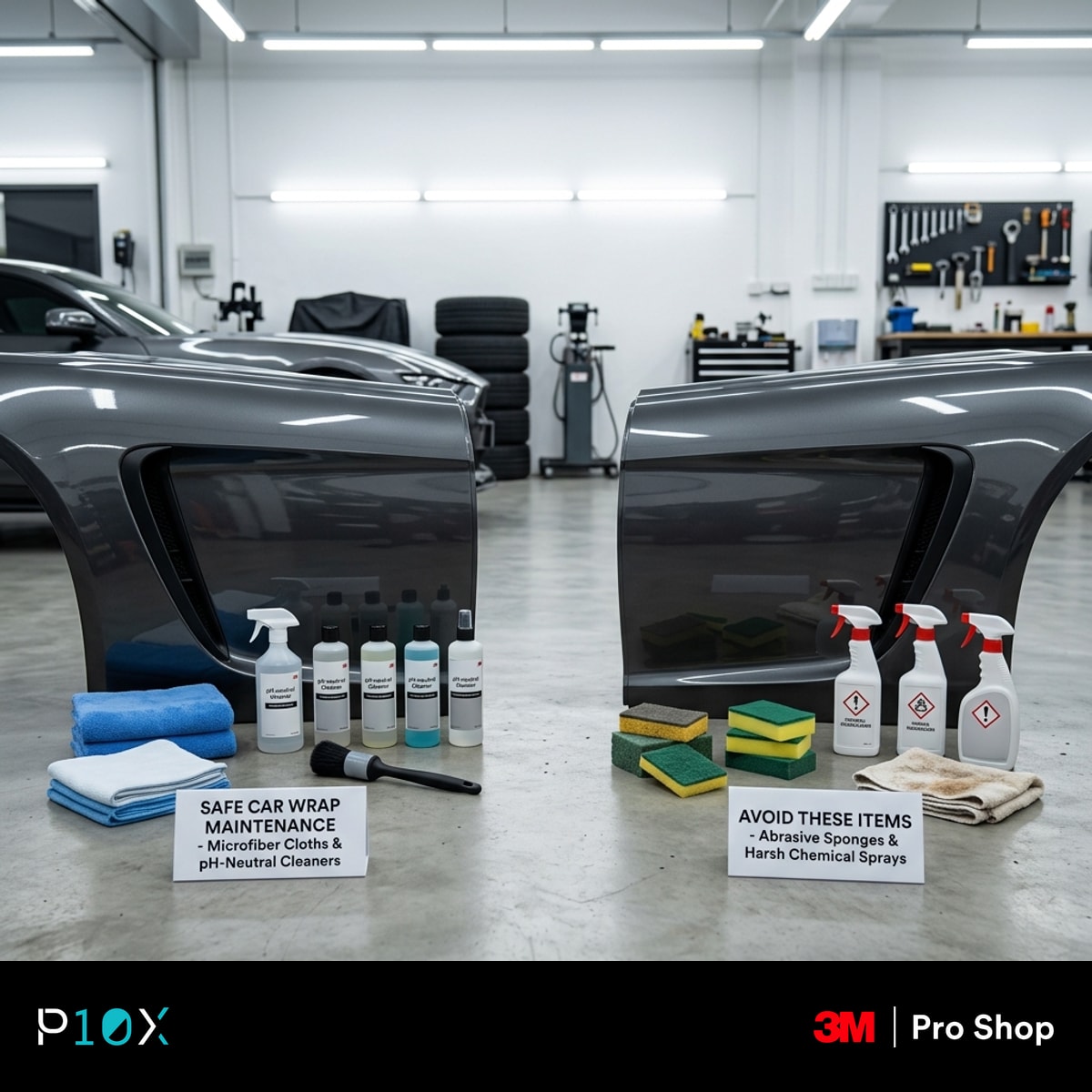Car wrap care safe versus avoid products and tools comparison