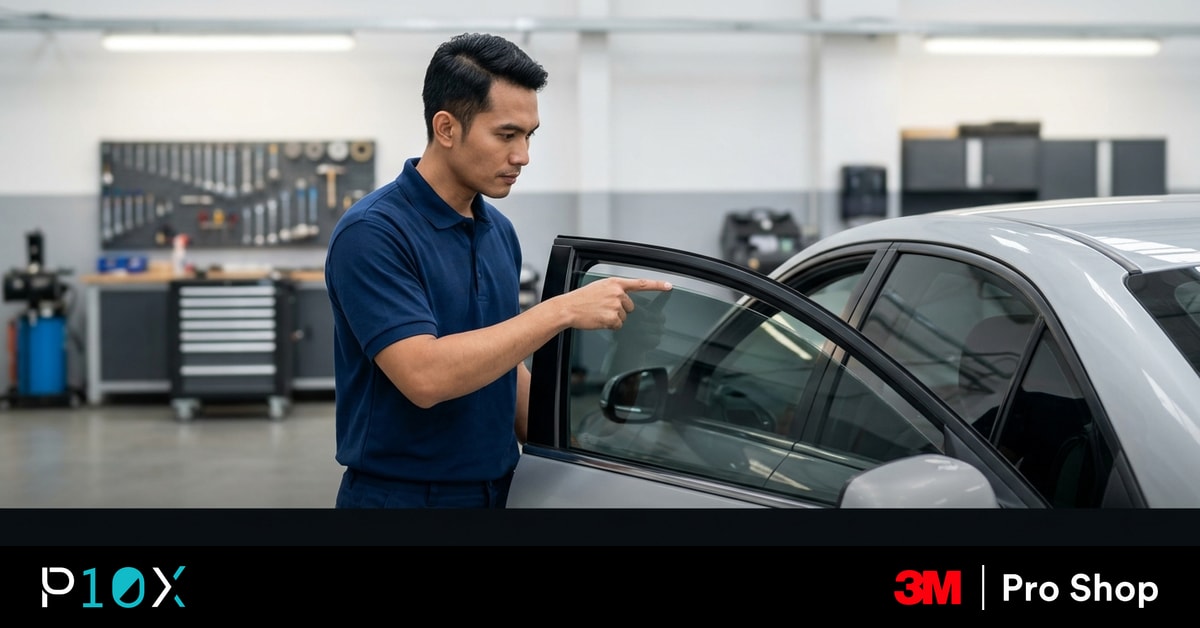 Prompt A professional Malaysian automotive technician in a bright, clean worksho