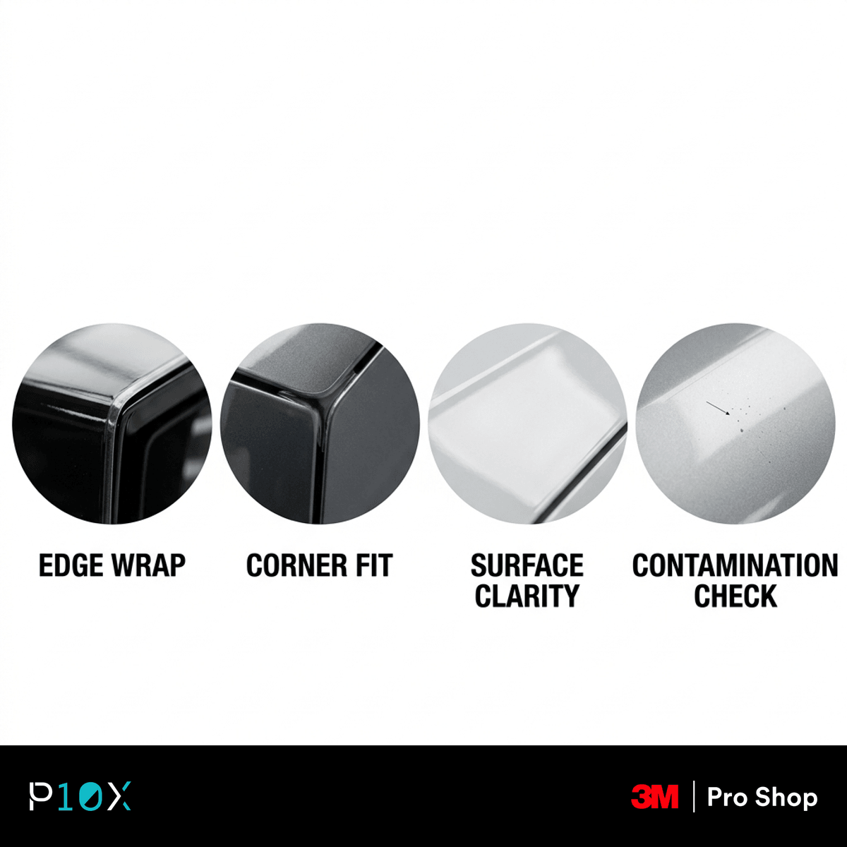 Prompt A four stage inspection timeline for PPF workmanship photos with stages l