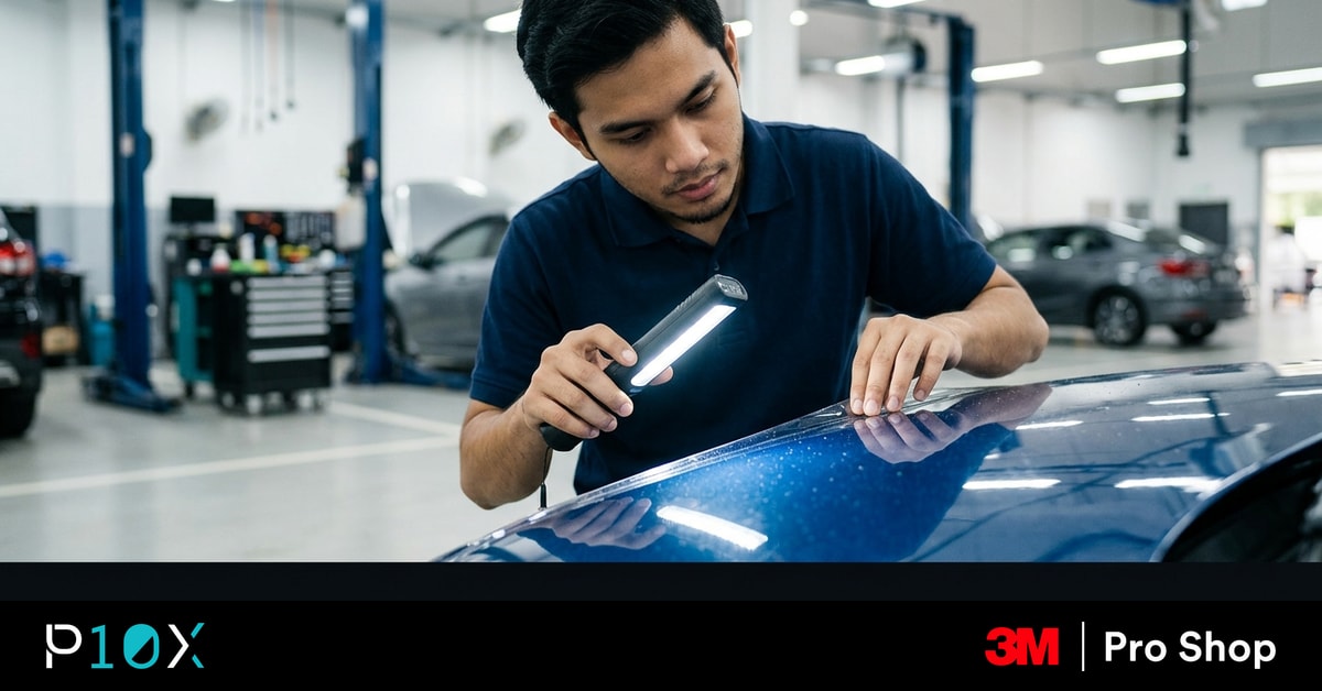Prompt A realistic professional Malaysian automotive workshop showing a technici