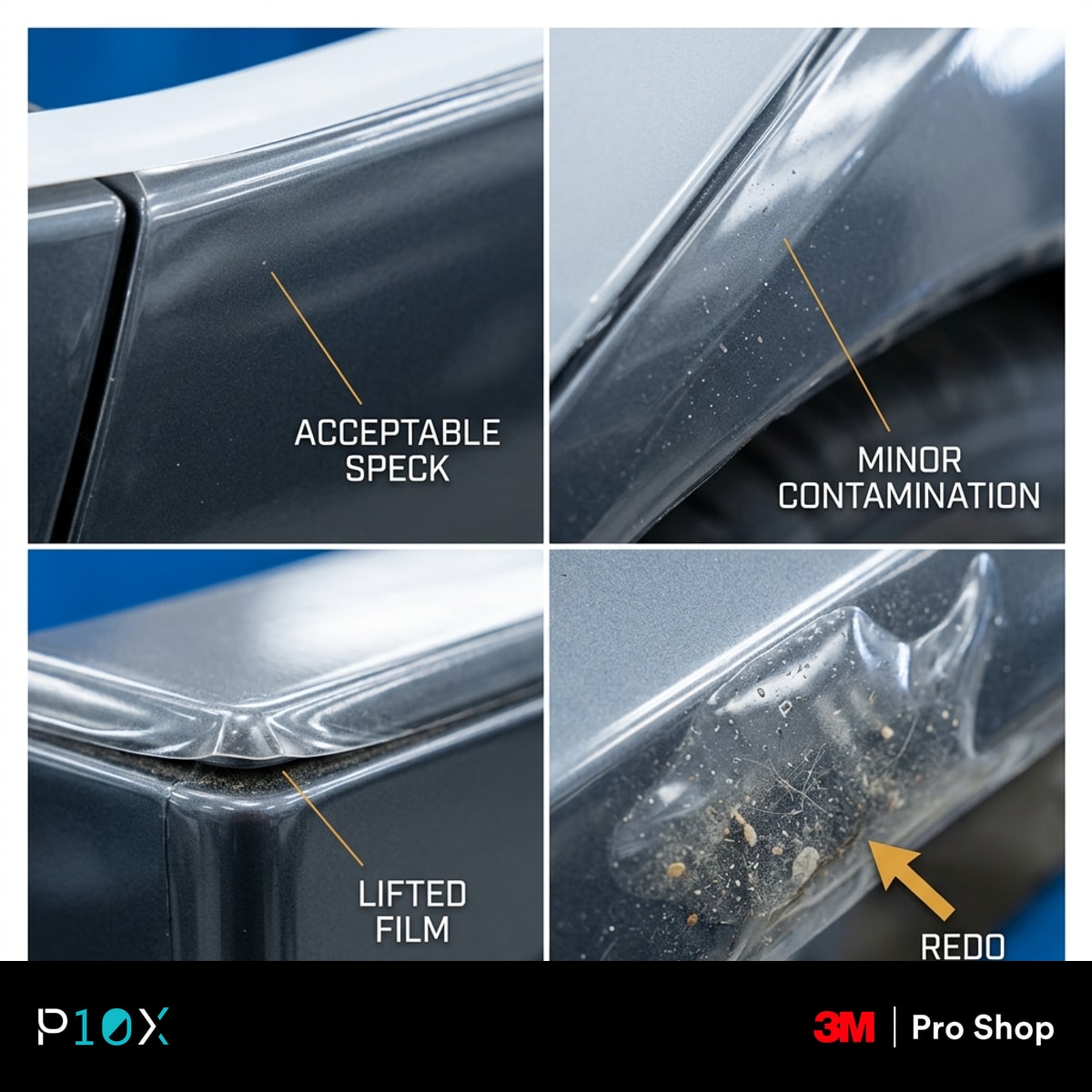 Prompt A comparison matrix for dust under PPF. Show A panel divided into 16 insp