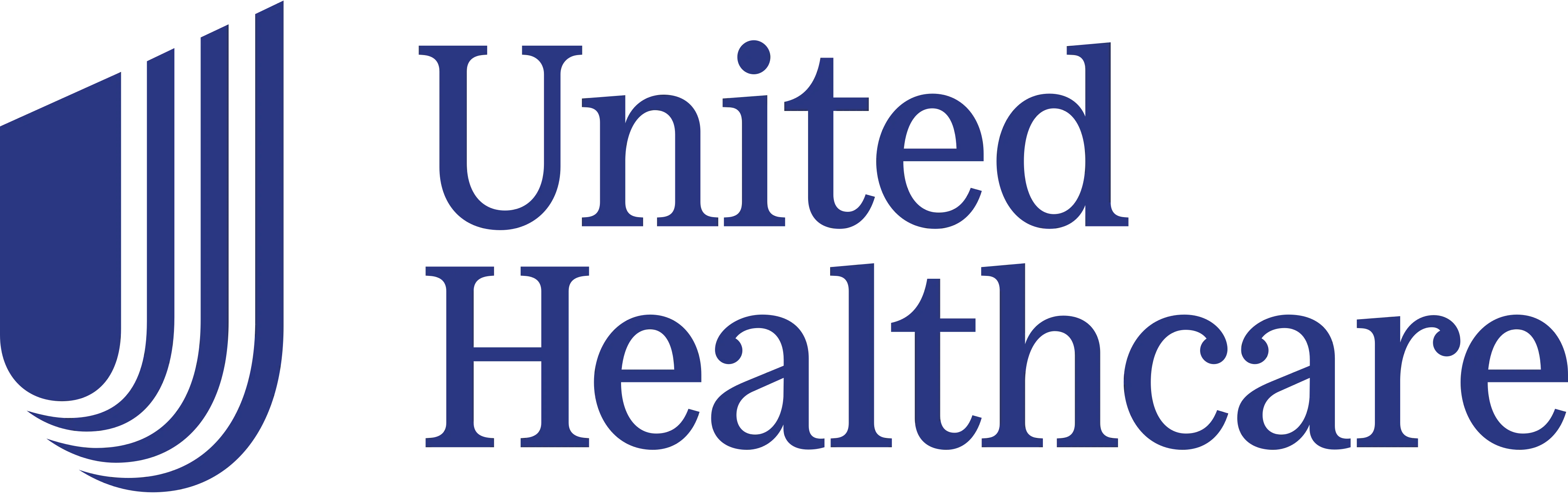 United Healthcare logo with dark blue curved lines and text