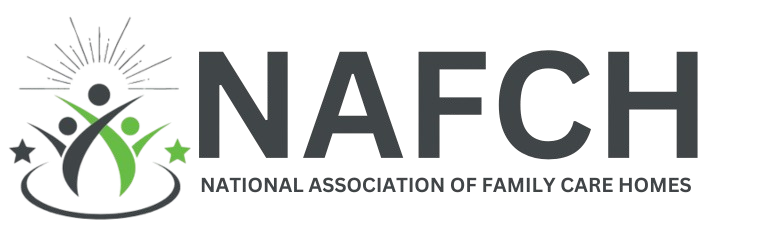 NAFCH National Association of Family Care Homes logo with eye and person icon