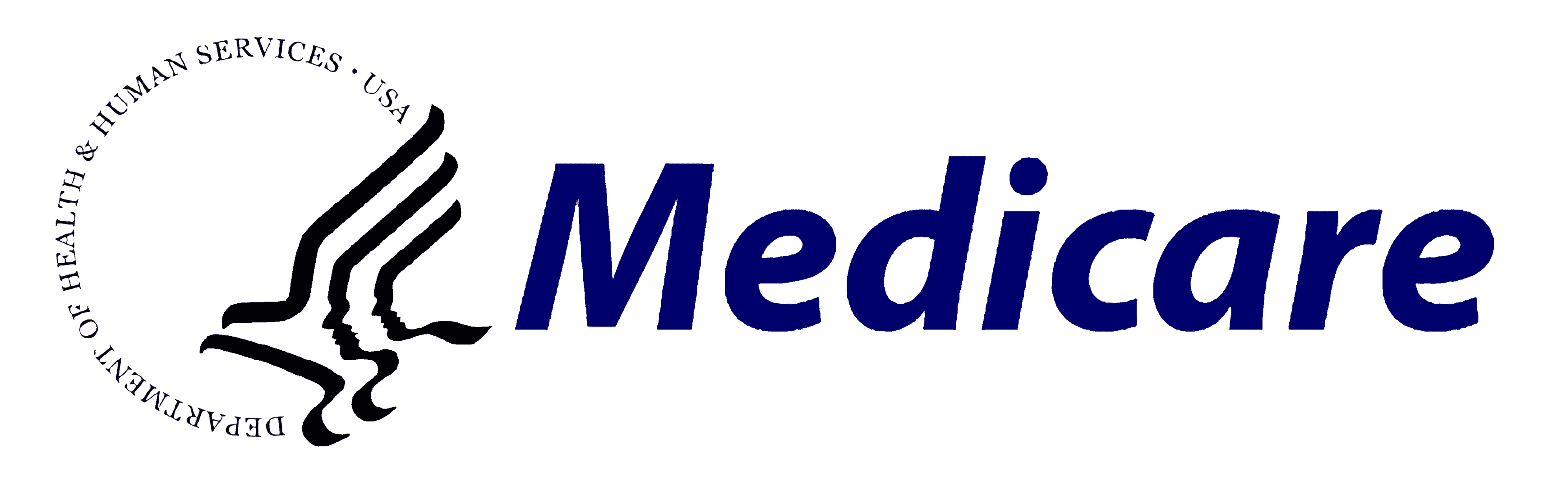 Department of Health and Human Services USA Medicare logo with medical caduceus symbol