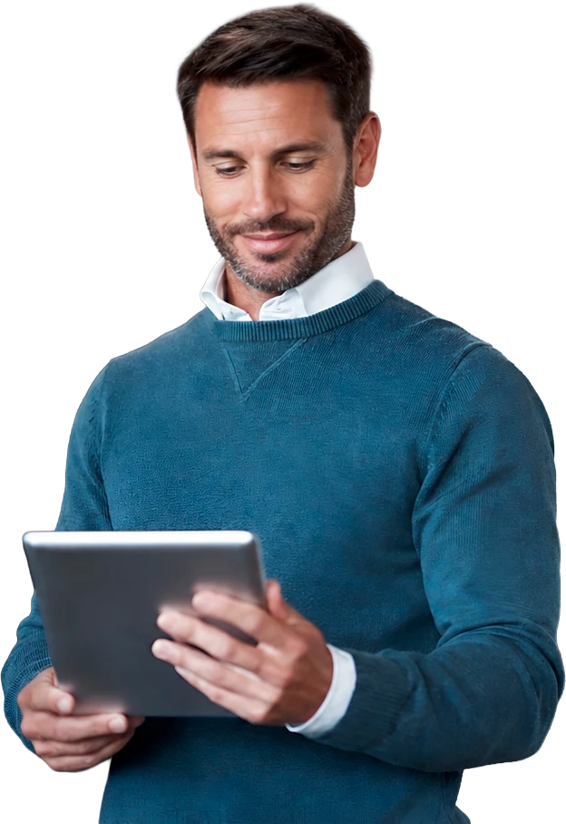 Profissional de RH usando tablet