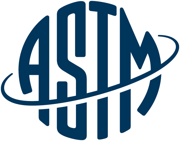ASTM International logo with stylized letters encircled by an elliptical orbit shape.