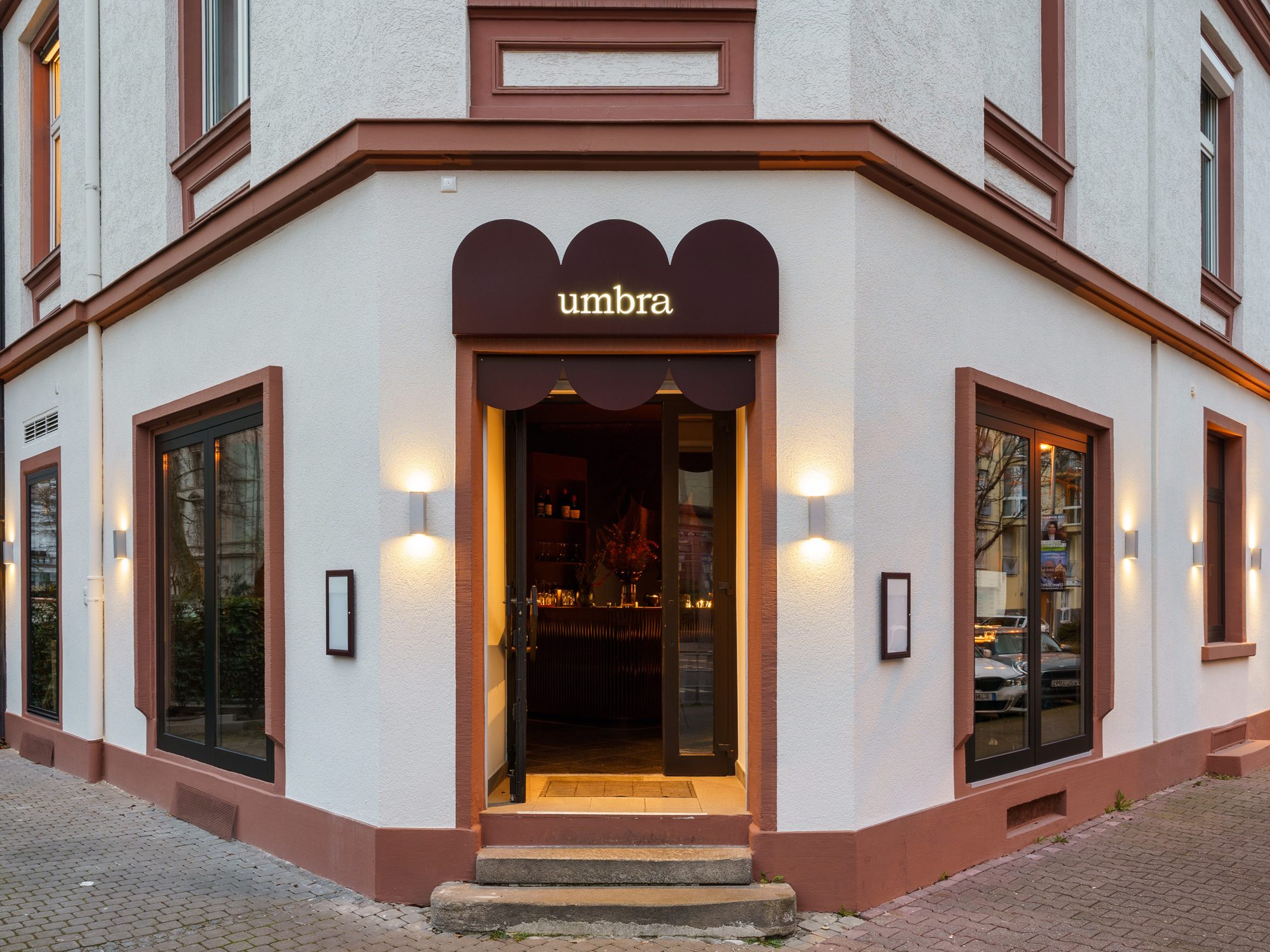 The entrance to Umbra on Myliusstraße in Frankfurt’s Westend