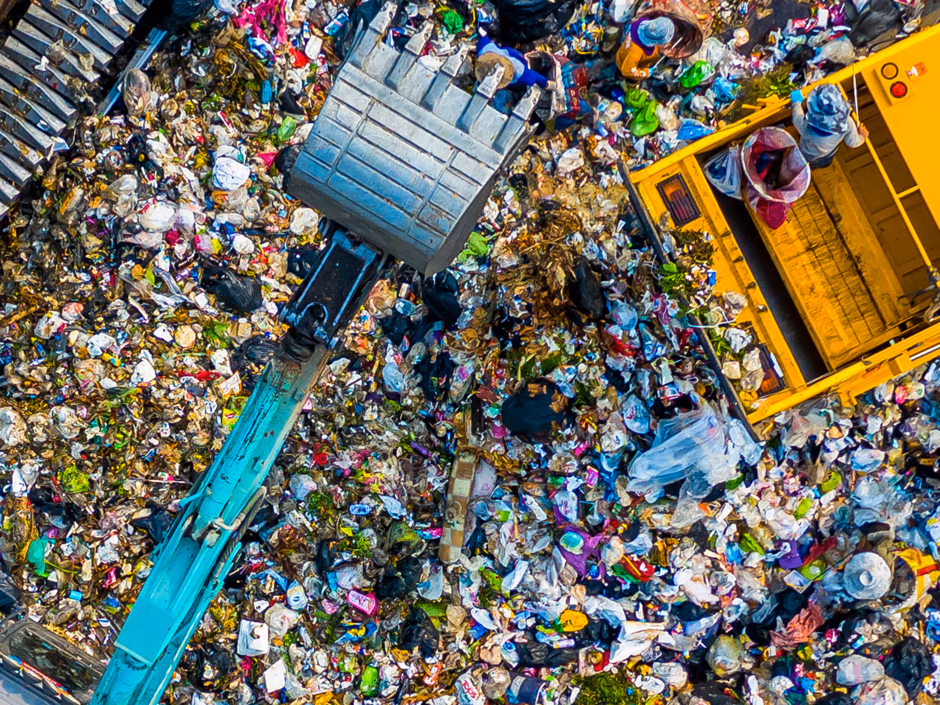 Overhead shot of landfill 
