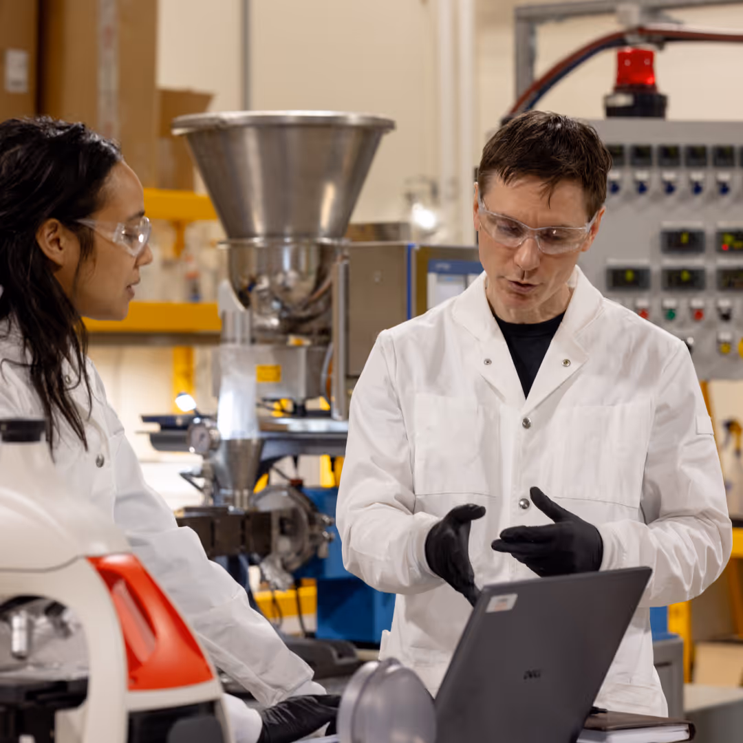 Lab engineers chatting