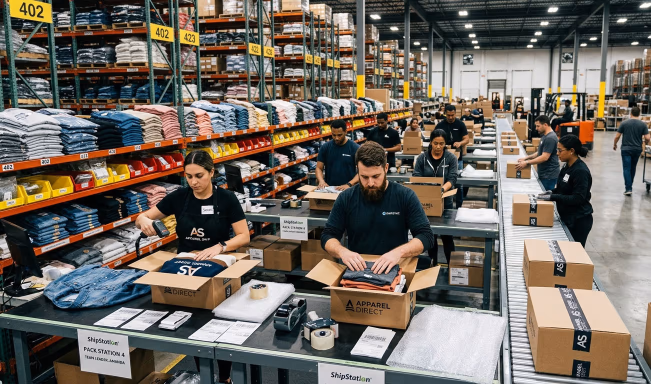 Apparel fulfillment and distribution center.
