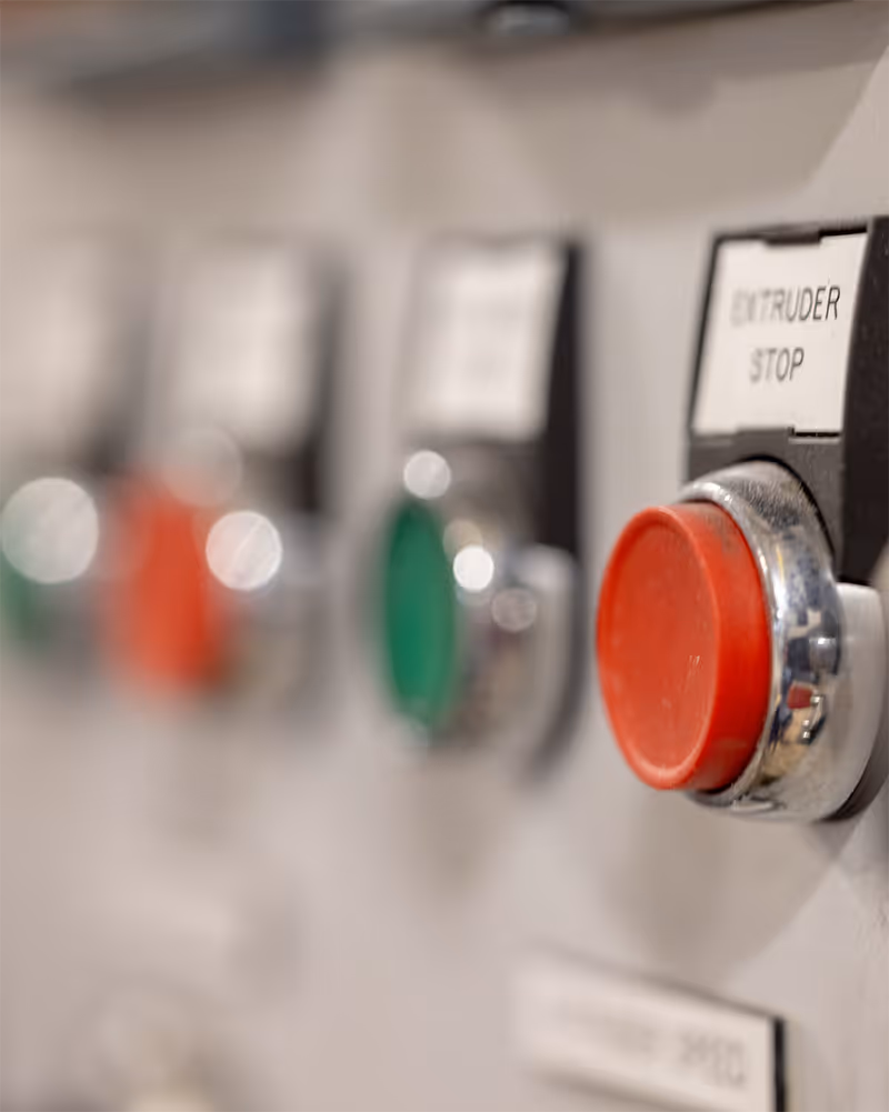 Proving Ground innovation lab extruder control panel. 