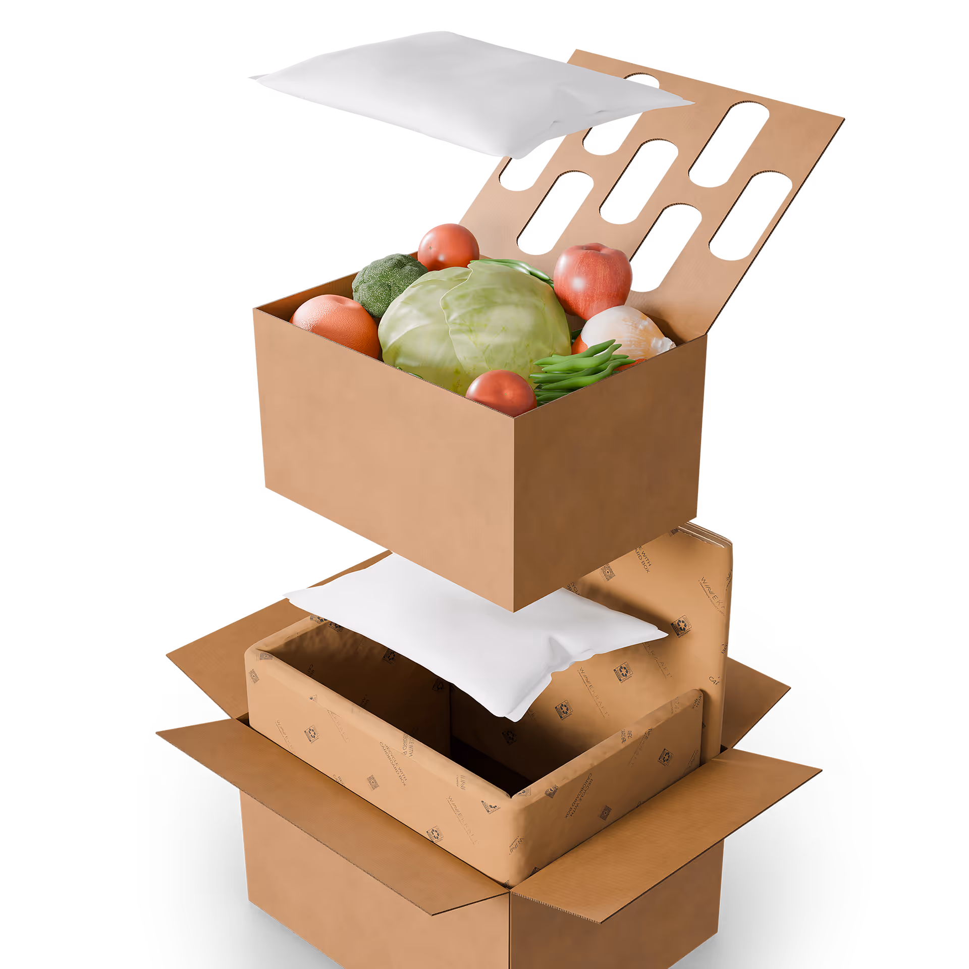 WaveKraft packout with produce