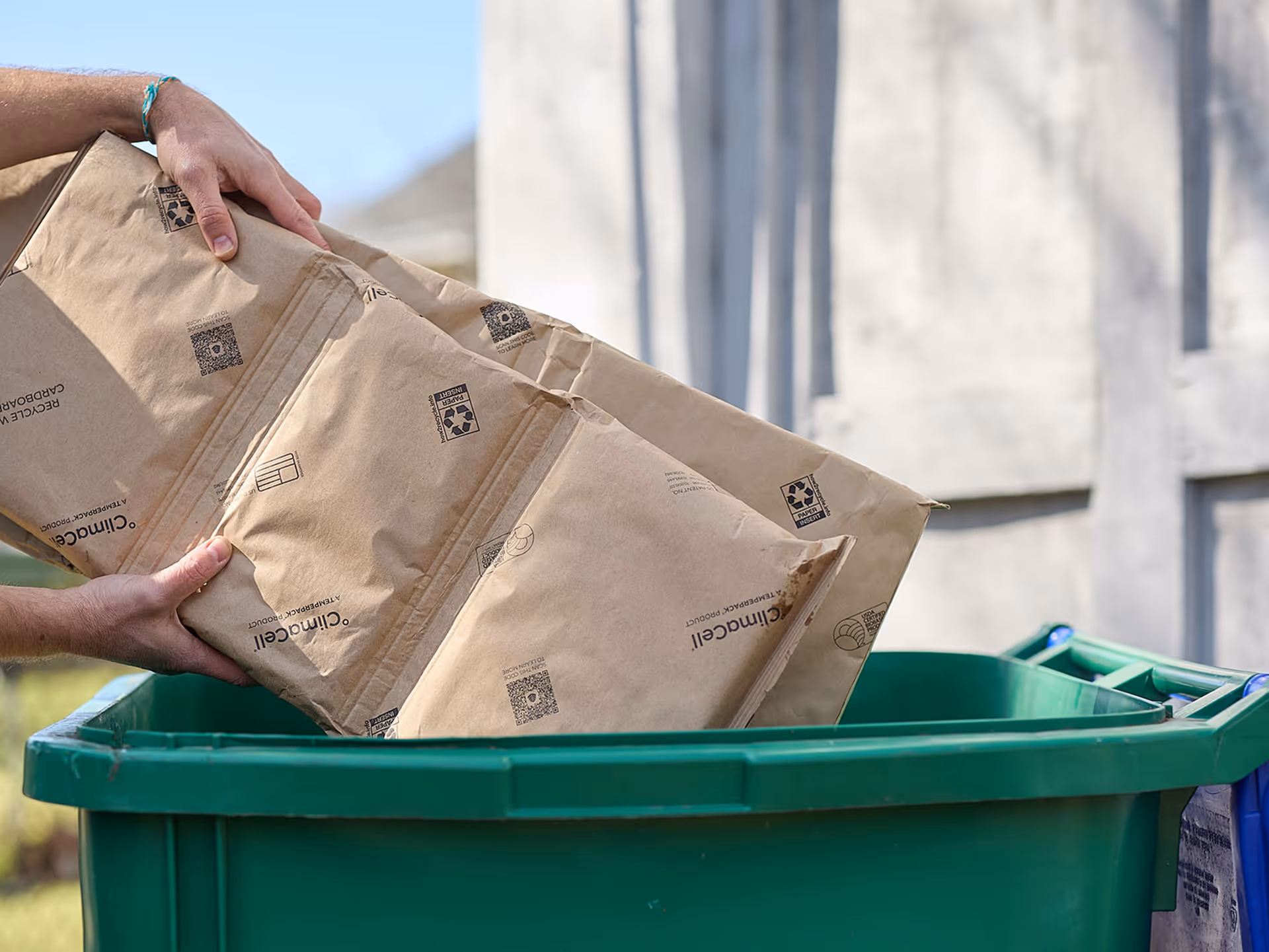 ClimaCell put in curbside recycling bin.