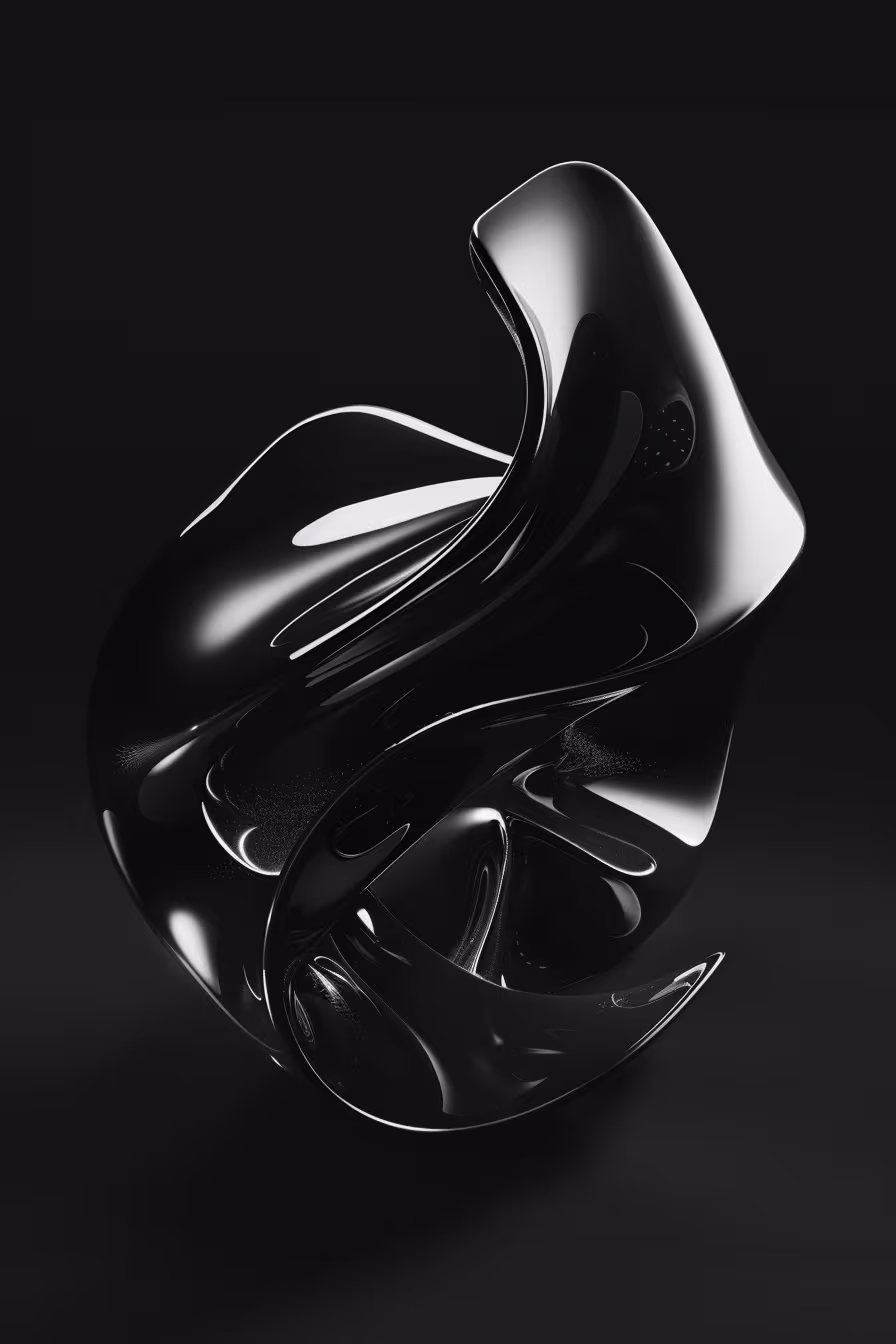 Abstract glossy black organic form