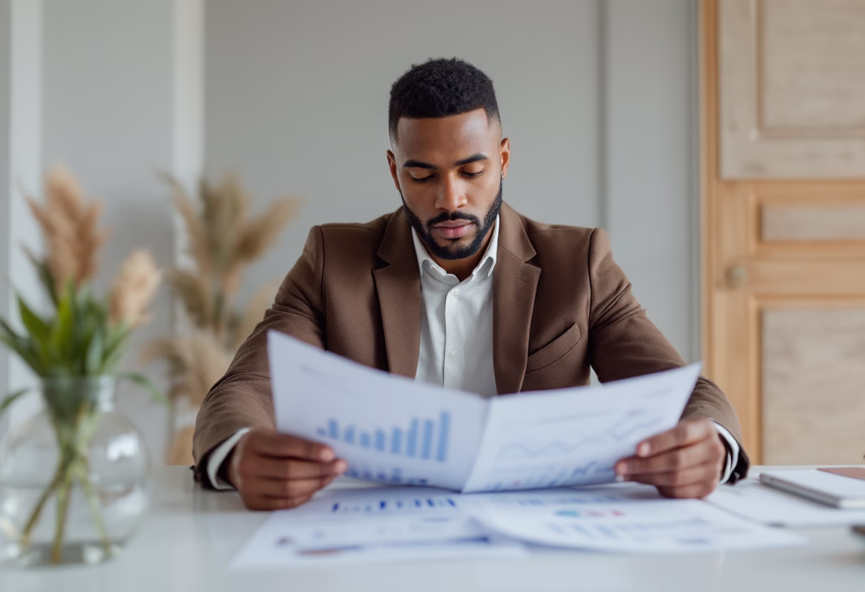 image of financial reports being reviewed