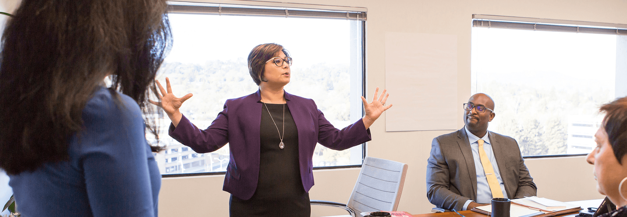 career coach presenting