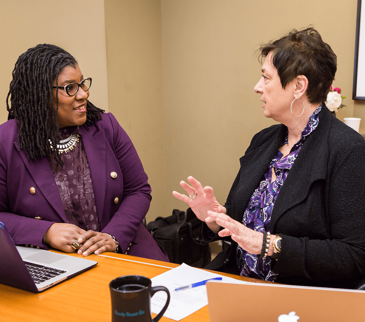 Career coaches collaborating